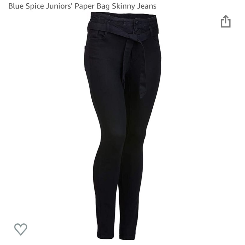 Blue Spice High Waist Paperbag Skinny Jeans NWT
